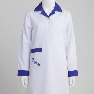 girls white and blue school tunic